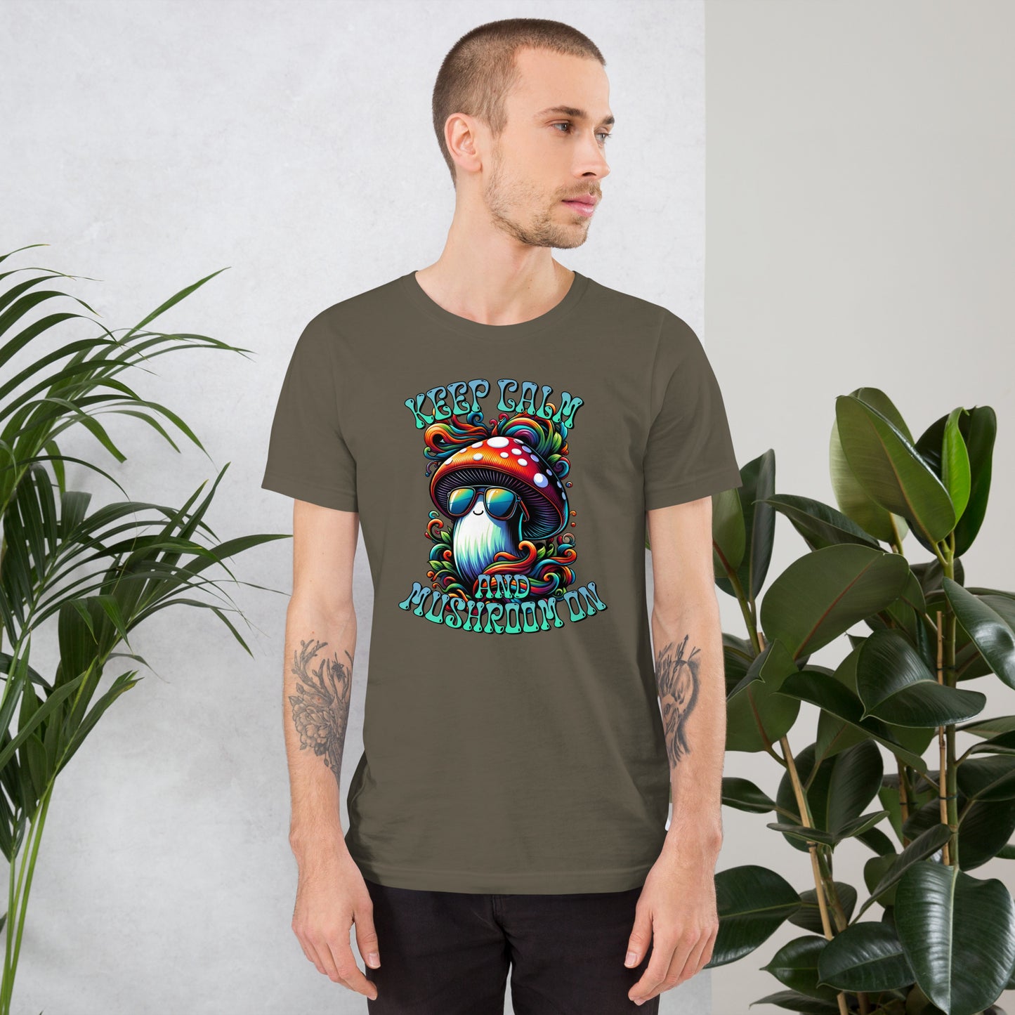 Keep Calm and Mushroom On Unisex T-Shirt