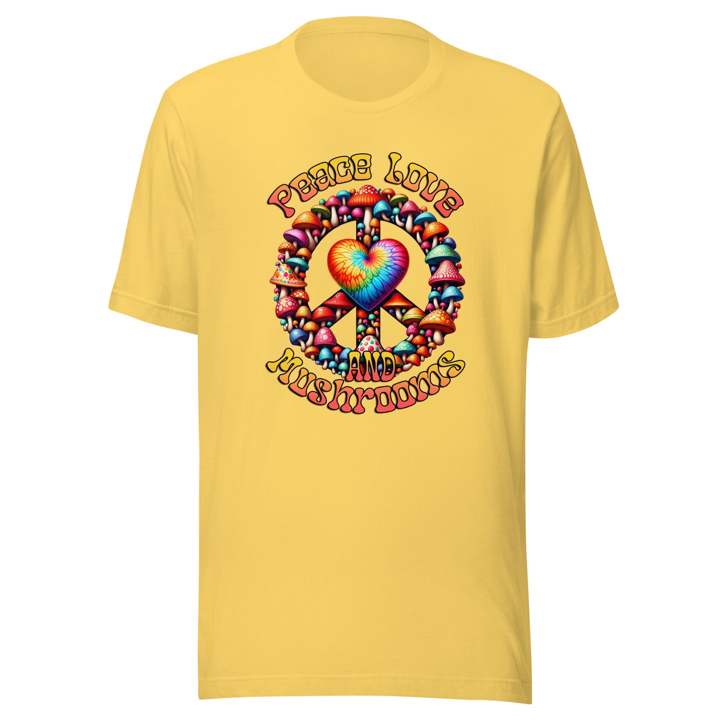 Peace Love and Mushrooms Unisex t-shirt